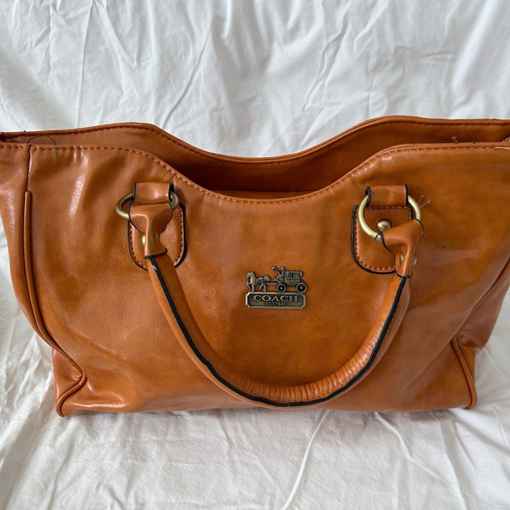 Coach Brown Leather Tote Bag
